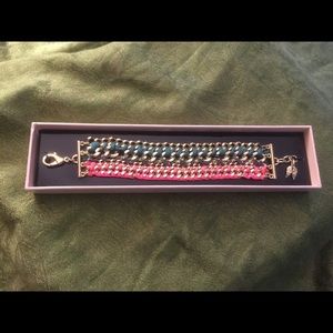 Victoria Secret Gold/Pink Weave Chain Bracelet NIB